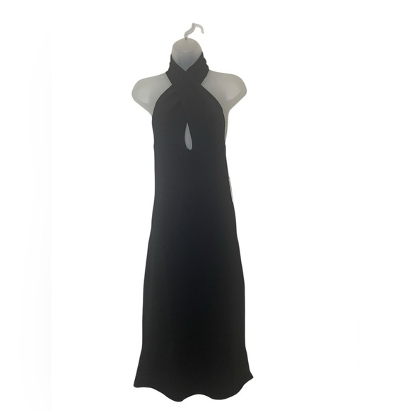 WeWoreWhat Black Halter Midi Dress Size Large NWT - Picture 2 of 6